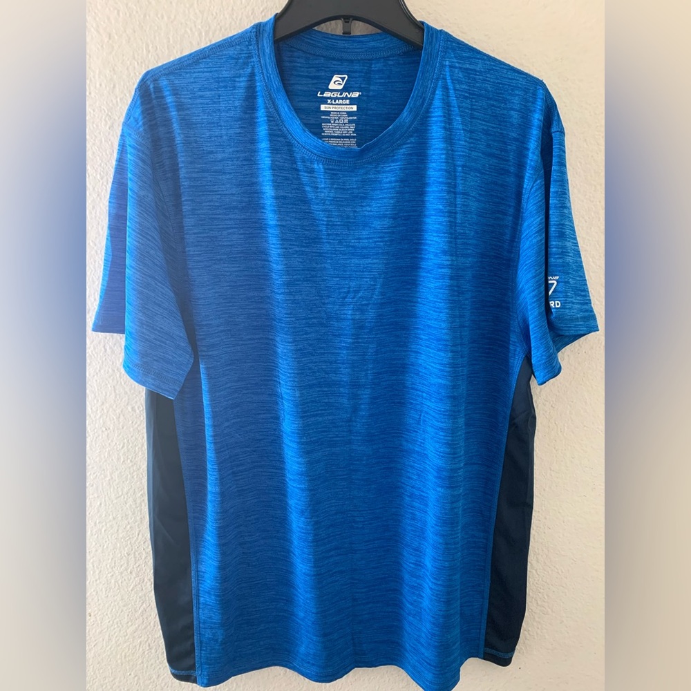 Laguna B Blue Heathered Performance Short Sleeve Tee - Men